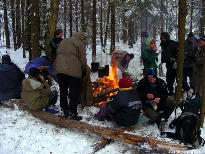 Лыжный поход выходного дня:  пл. Кузяево - ур. Троице-Чижи - р. Слогавка - пл. 55 км 18 ноября 2007г.